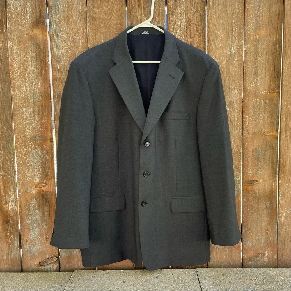Haggar Men’s Blazer Suit Jacket Dark Grey Size 44R